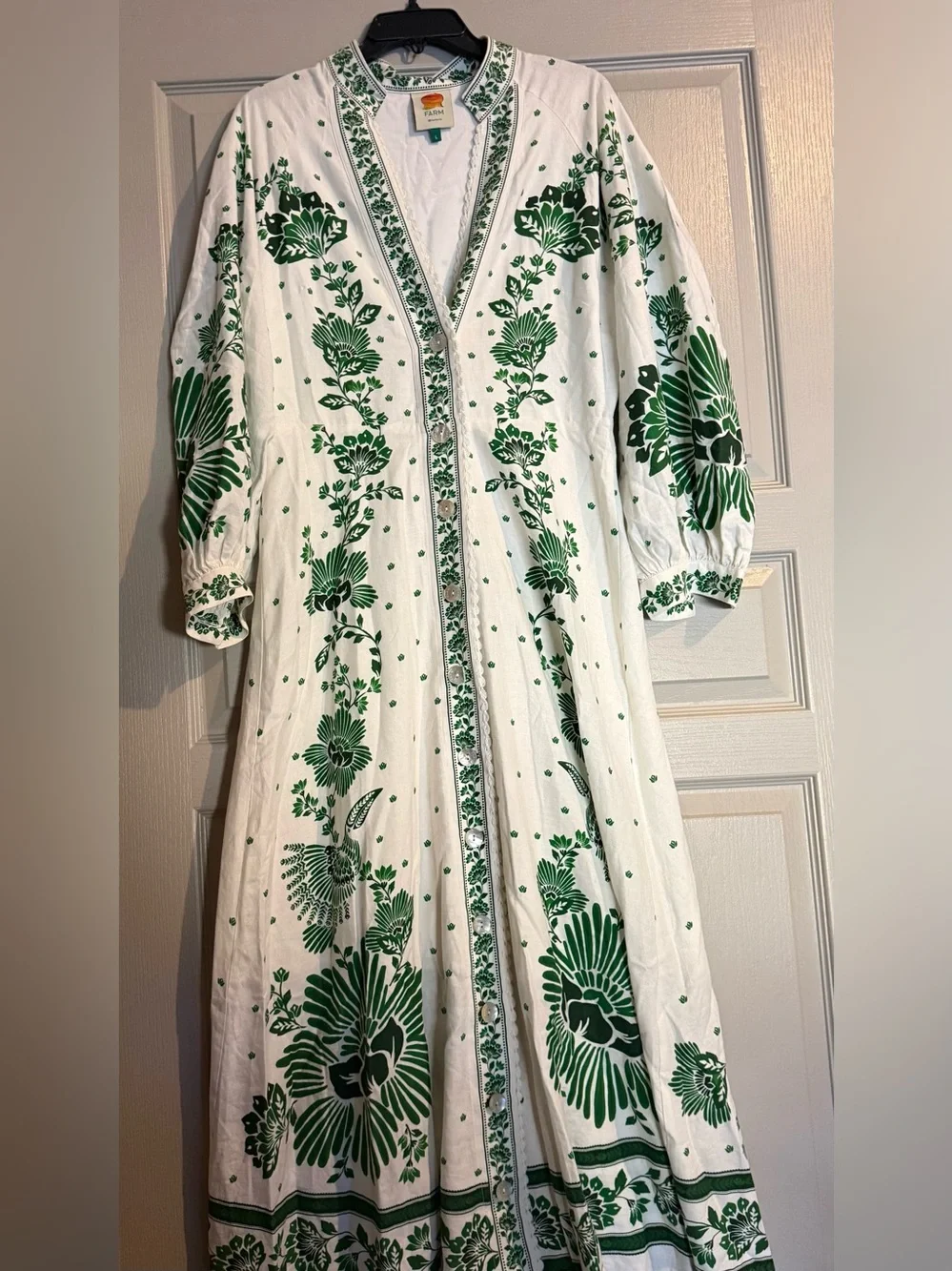 Farm Rio Forest soul off white maxi dress large - Picture 9 of 13